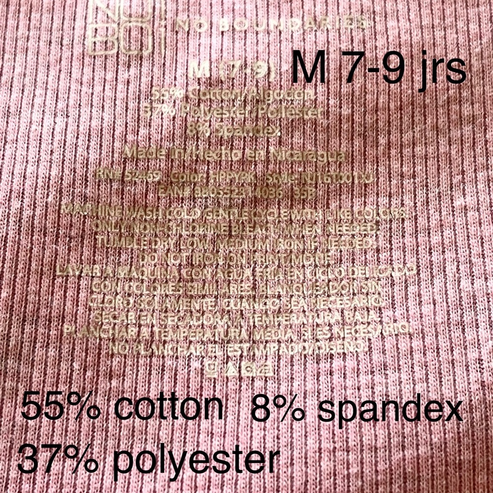 No boundaries pink ribbed “Happy” rainbow tank top medium (juniors) - Picture 3 of 4